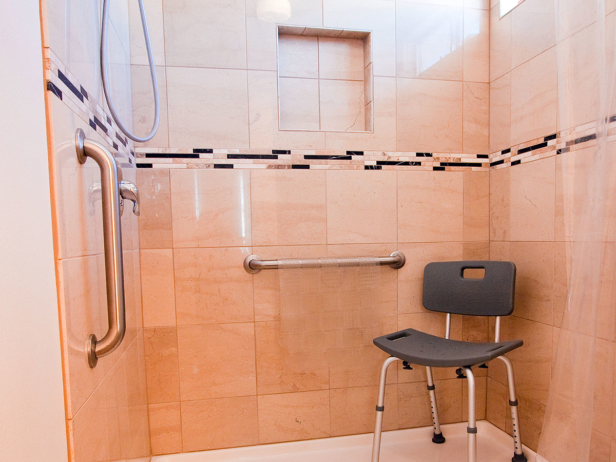 An image of a handicap shower.
